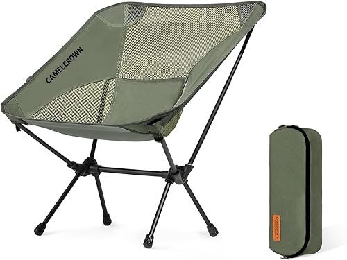 Miniatura 10 de CAMEL CROWN Silla de camping portátil ligera y compacta silla plegable de malla para campamento al aire libre, viajes, playa, picnic, festival,