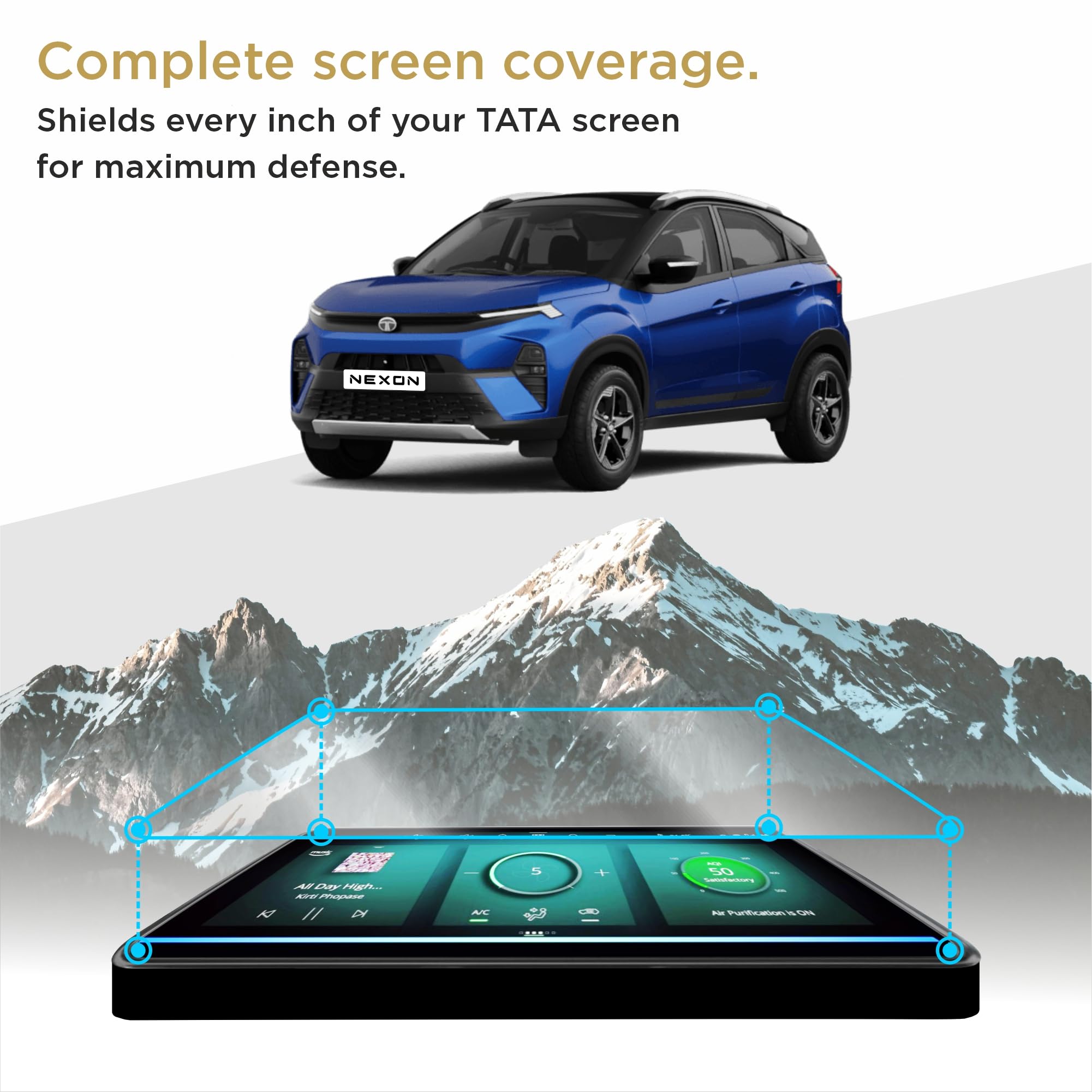 Spartan Shield {4 Pack} Screen Guard for Tata Nexon 2026+ | 10.25” Infotainment (Round Corners) + 4” MID + AC Panel (Touch-Controlled) + Steering Cluster Protector | Fits ** CREATIVE / CREATIVE+S / CREATIVE+S(CNG) / CREATIVE+S(DK) ** Only | HD Clear, Anti-Scratch, Water Resistant | Nexon 2025 Facelift Car Dashboard Display & Stereo Accessories [Not Tempered Glass] [DOESNT FIT *Creative+PS*] || Not Fit For EV Models || **Match Each Screen Shape & Size Before Ordering** — Amazon image 7