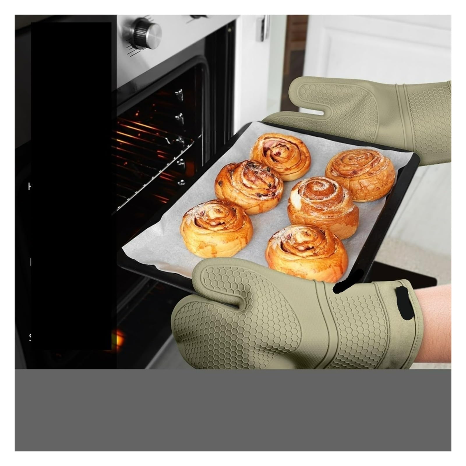 Set de guantes de horno de silicona, 12.7 pulgadas, mini guantes de pinza | Incluye salvamanteles de panal; silicona, lana, Kevlar, algodón, neopreno y lona