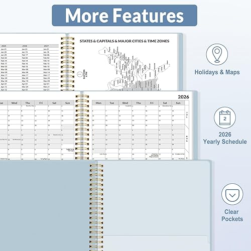 Vista 34 de SUNEE Libro de citas 2026, trimestral por hora, semanal y mensual, de enero de 2026 a diciembre de 2026, planificador semanal de 8.5 x 11 pulgadas