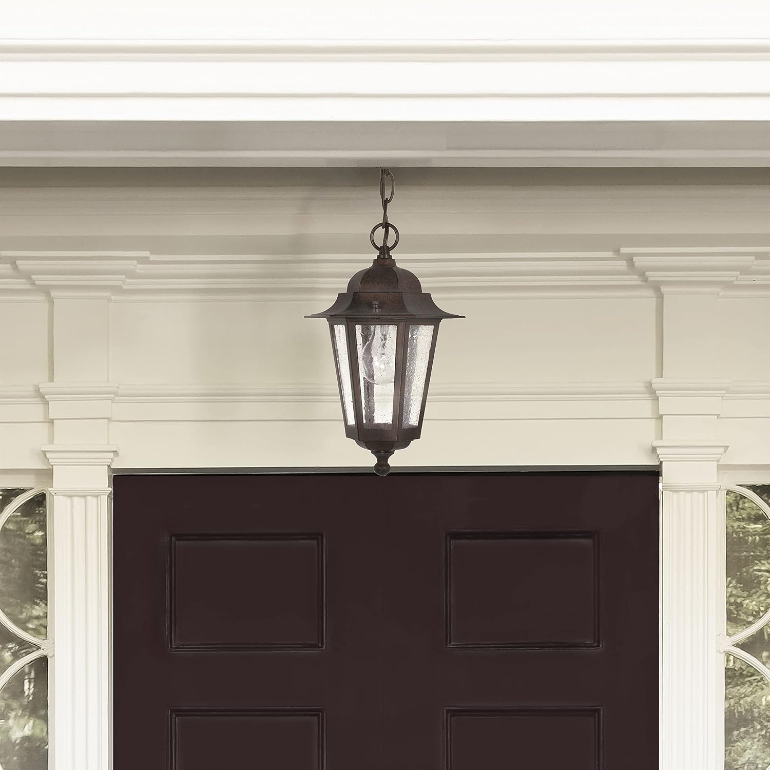 Nuvo Lighting 60/992 Traditional One Light Hanging Lantern from Cornerstone Collection in Bronze/Dark Finish