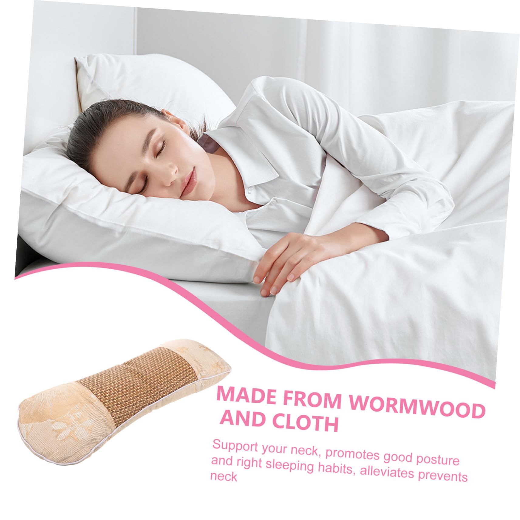 ERINGOGO Wurmholz Nackenrolle Kissen EIS Seide Kühlkissen Ergonomisches Nackenstützkissen für Sommer Schlaf Unterstützung gegen Nackenschmerzen mit Elegantem Farbdesign