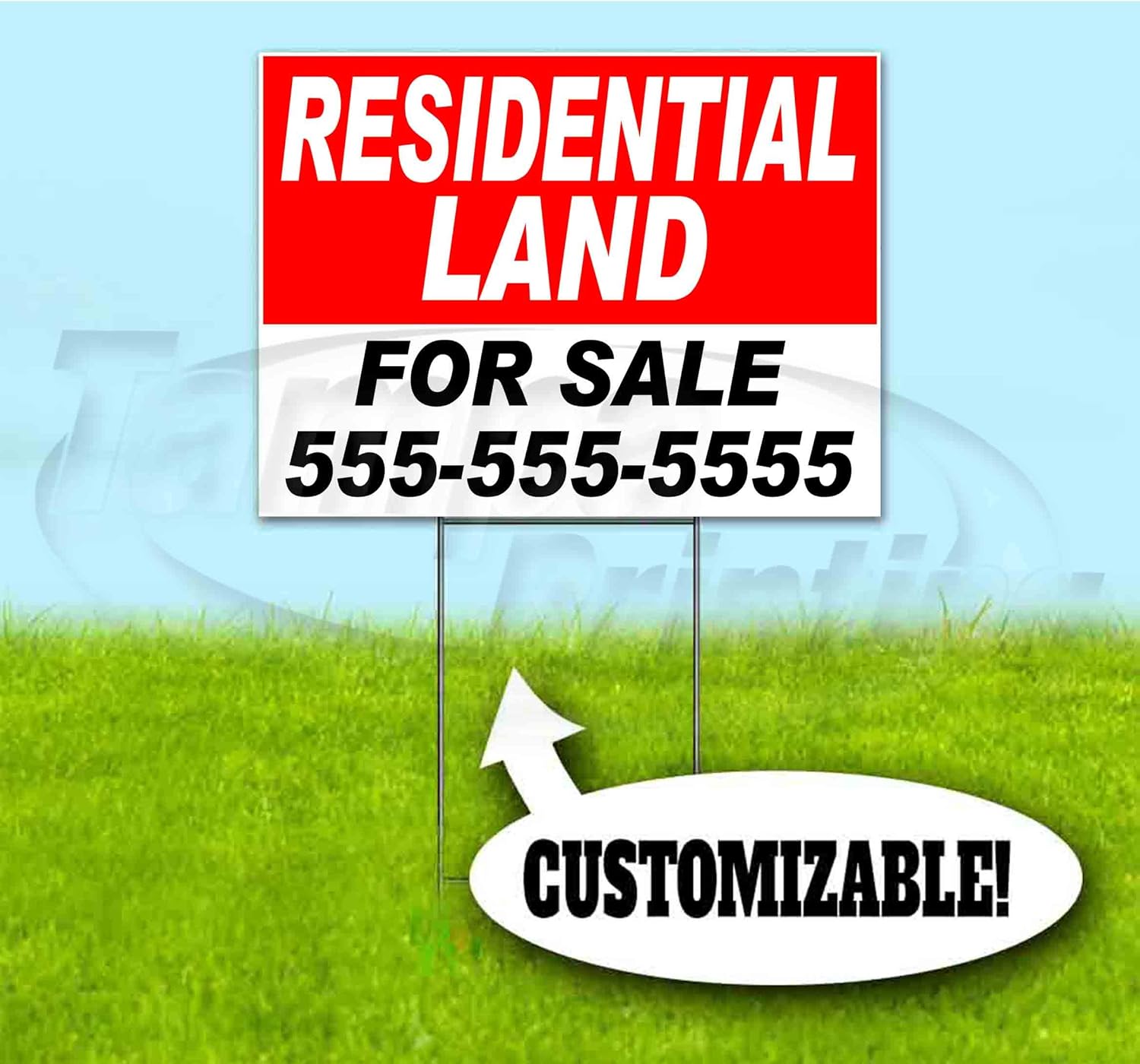 Residential Land for Sale Customizable (18"x24") Corrugated Plastic Yard Sign, Bandit, Lawn, Decorations, New, Advertising, USA