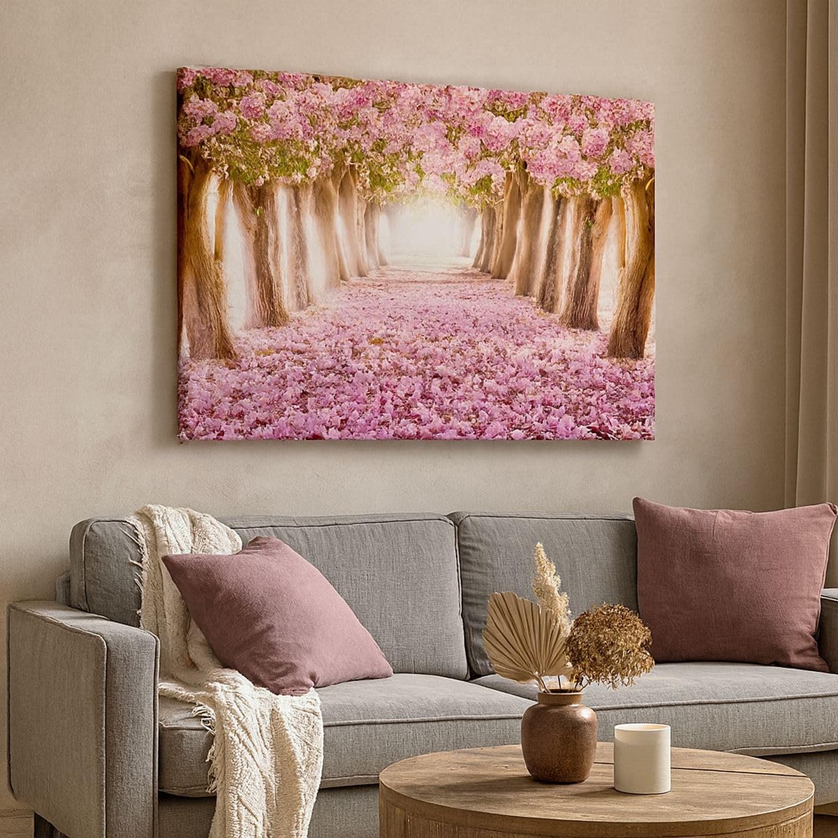 ARTTOR Leinwandbild 120x80cm Wandbilder Botanik Landschaften - 2794 | Baum Blumen Kirsche Groß XXL Deko Dekoration Wohnzimmer Schlafzimmer Küche Wanddeko Wand Kunstdruck Art Wall Decor Canvas