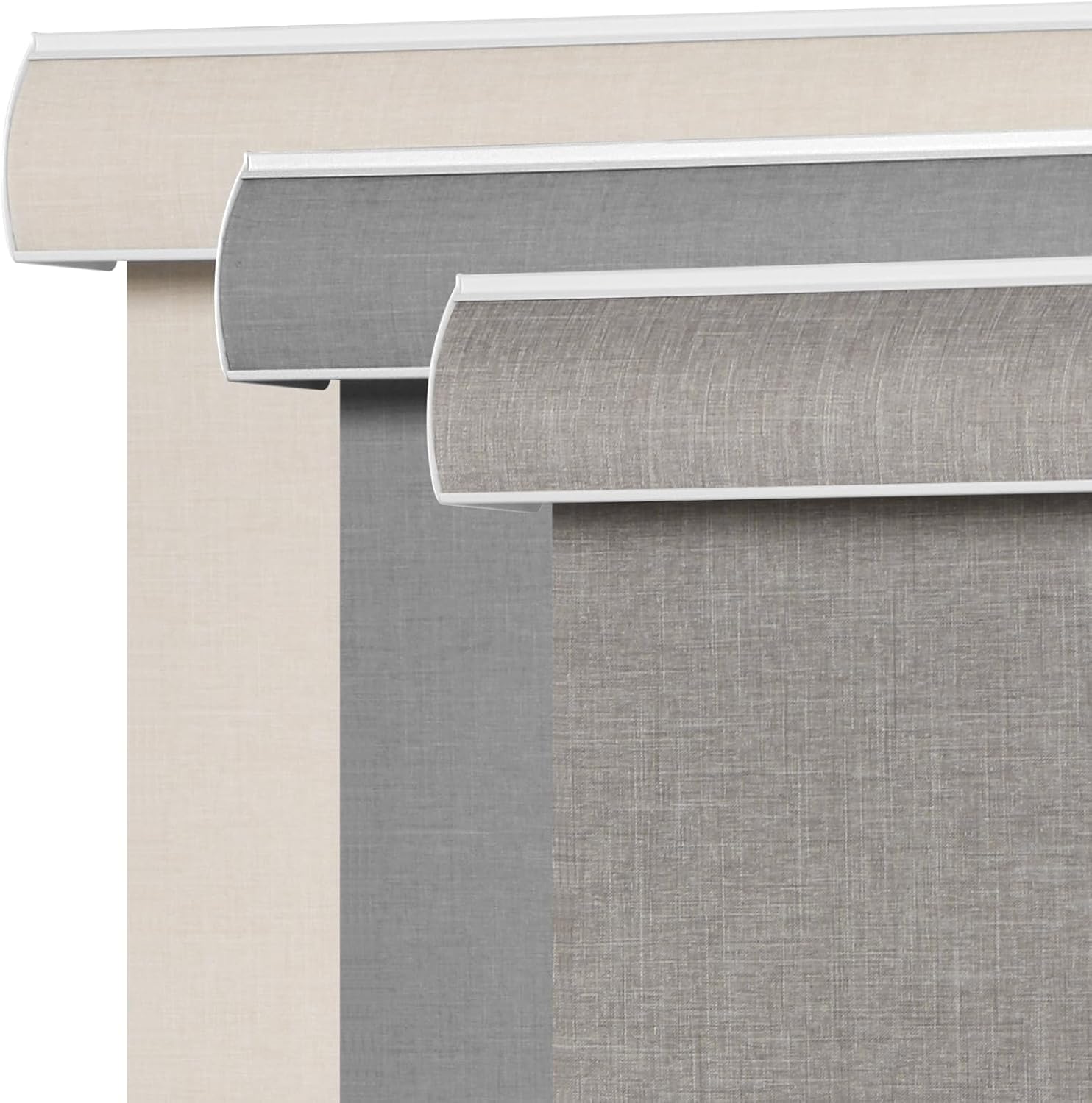 SEEYE Blackout Roller Shades for Windows, Cordless, Roller Blinds, Linen Fabric Window Blinds, Thermal Insulated Fabric UV Protection, Room Darkening Shades for Home,Office (Line Brown, 70" W x 72" H) Brown 70"W x 72"H