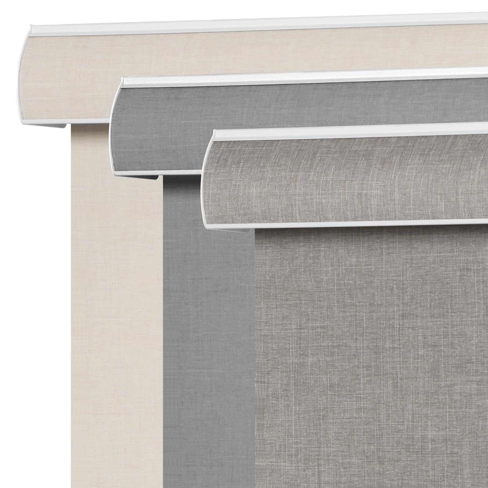 Photo 1 of SEEYE Linen Roller Shades - Cordless Blackout Blinds, 25" W x 72" H, Brown