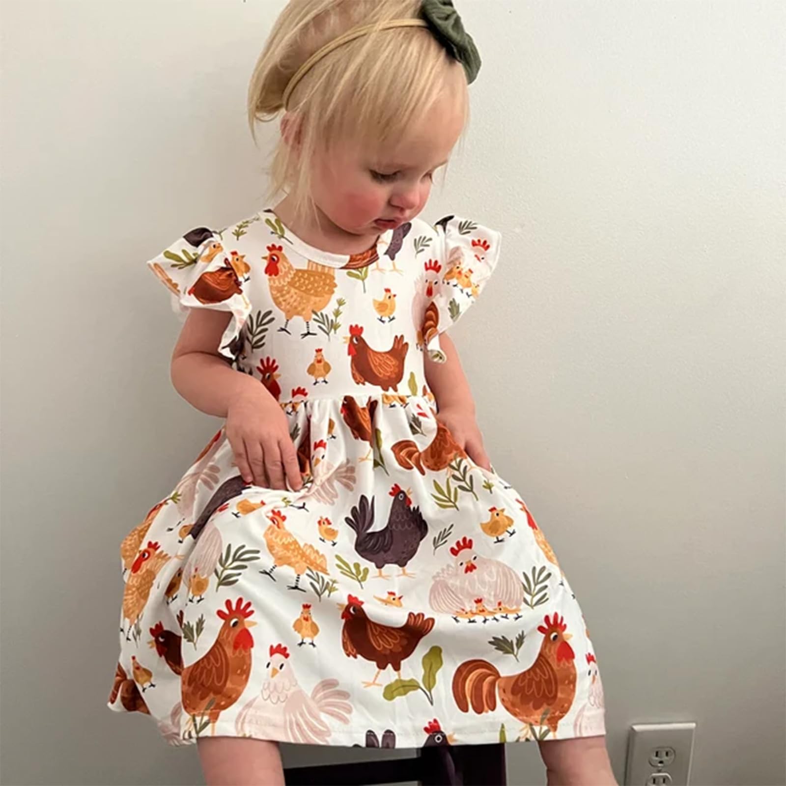 Mud Pie Baby-Girls Safari Elephant Dress, Multi, 0-6 Months