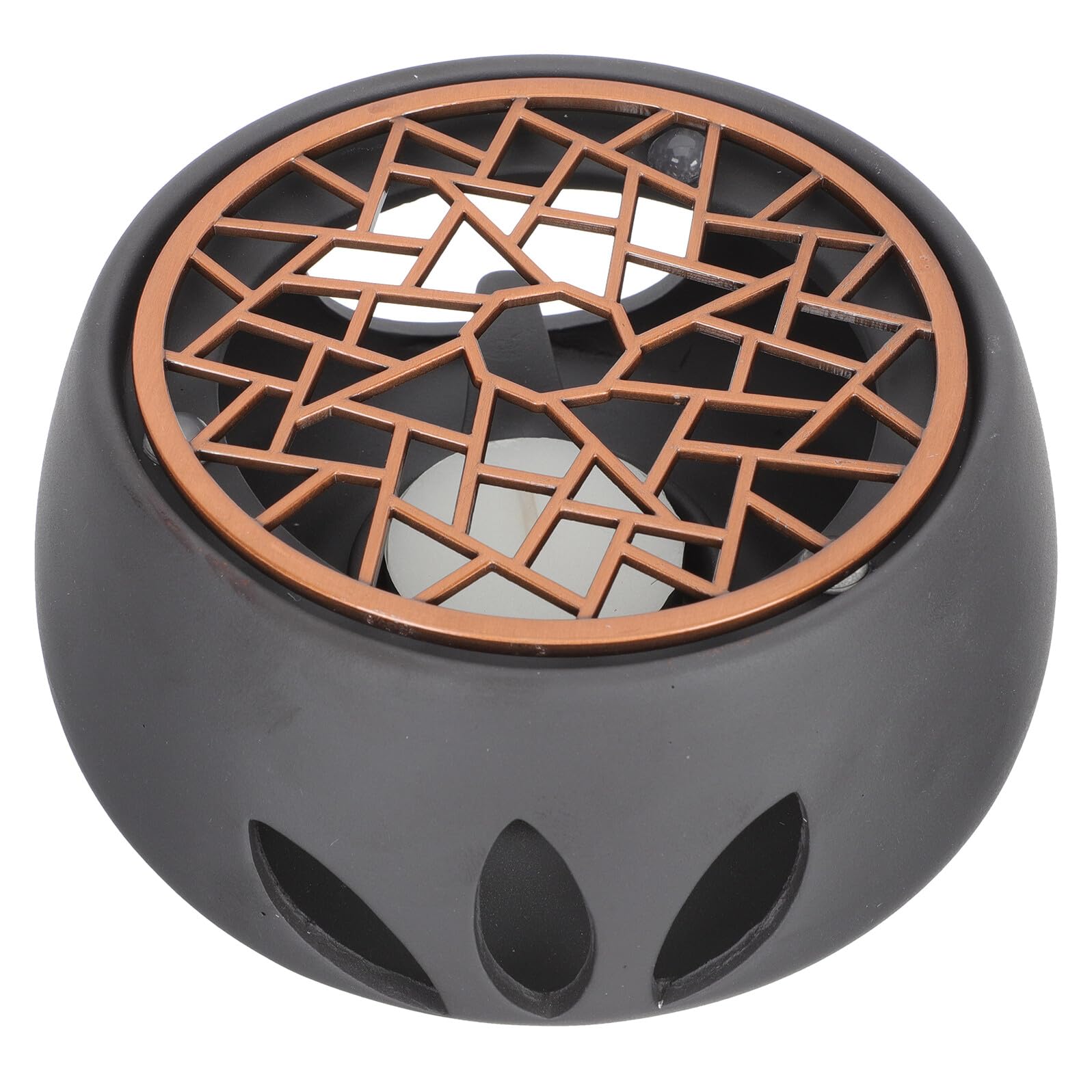 iplusmile Calentador de Tetera Japonés Compacto Base Cerámica Resistente para Calentar Té Hogar Herramienta Funcional para Uso Diario sin Vela Conjunto Negro y Almohadilla Púrpura