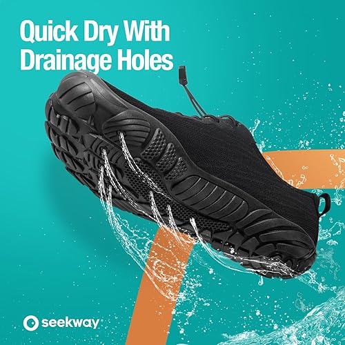 Miniatura 5 de SEEKWAY Zapatos de agua para hombres y mujeres adultos, secado rápido, calcetines acuáticos descalzos para playa, natación, río, piscina, lago
