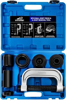 SIXIWANZI Ball Joint Press and Removal Kit, 10PCS U Joint Press and Removal Tool for Most 2WD and 4WD Cars and Light Trucks