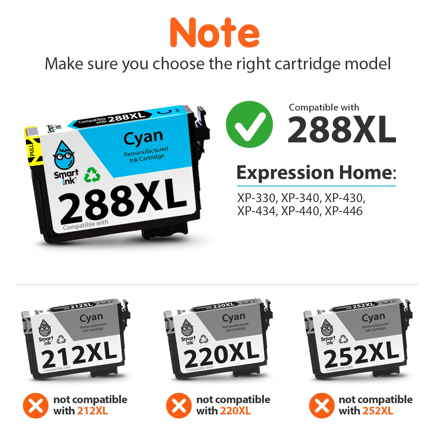 Smart Ink - Cartuccia d'inchiostro rigenerata di ricambio per Epson T288 288XL 288 XL (nero & C/M/Y 4 Combo Pack) da utilizzare con Expression Home XP-330 XP-430 XP-434 XP-446 XP-440 XP-340