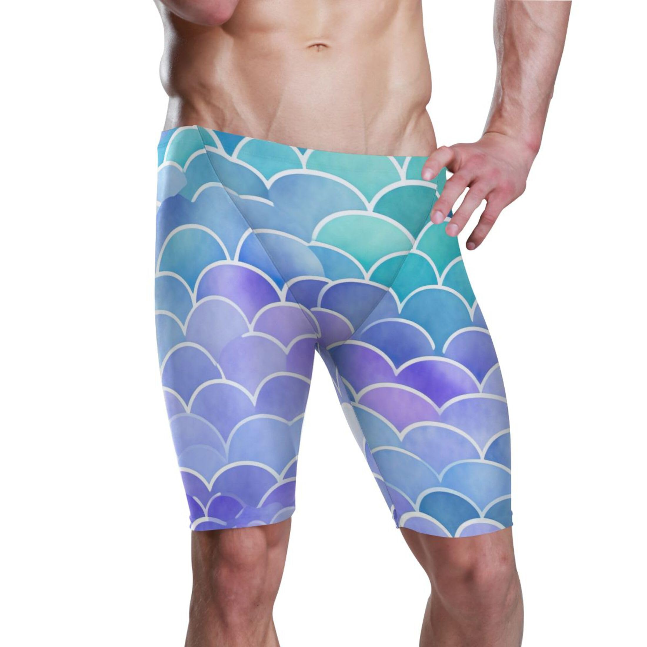 Mermaid Fish Scale Men's Swim Jammers Swimsuit M B0401406