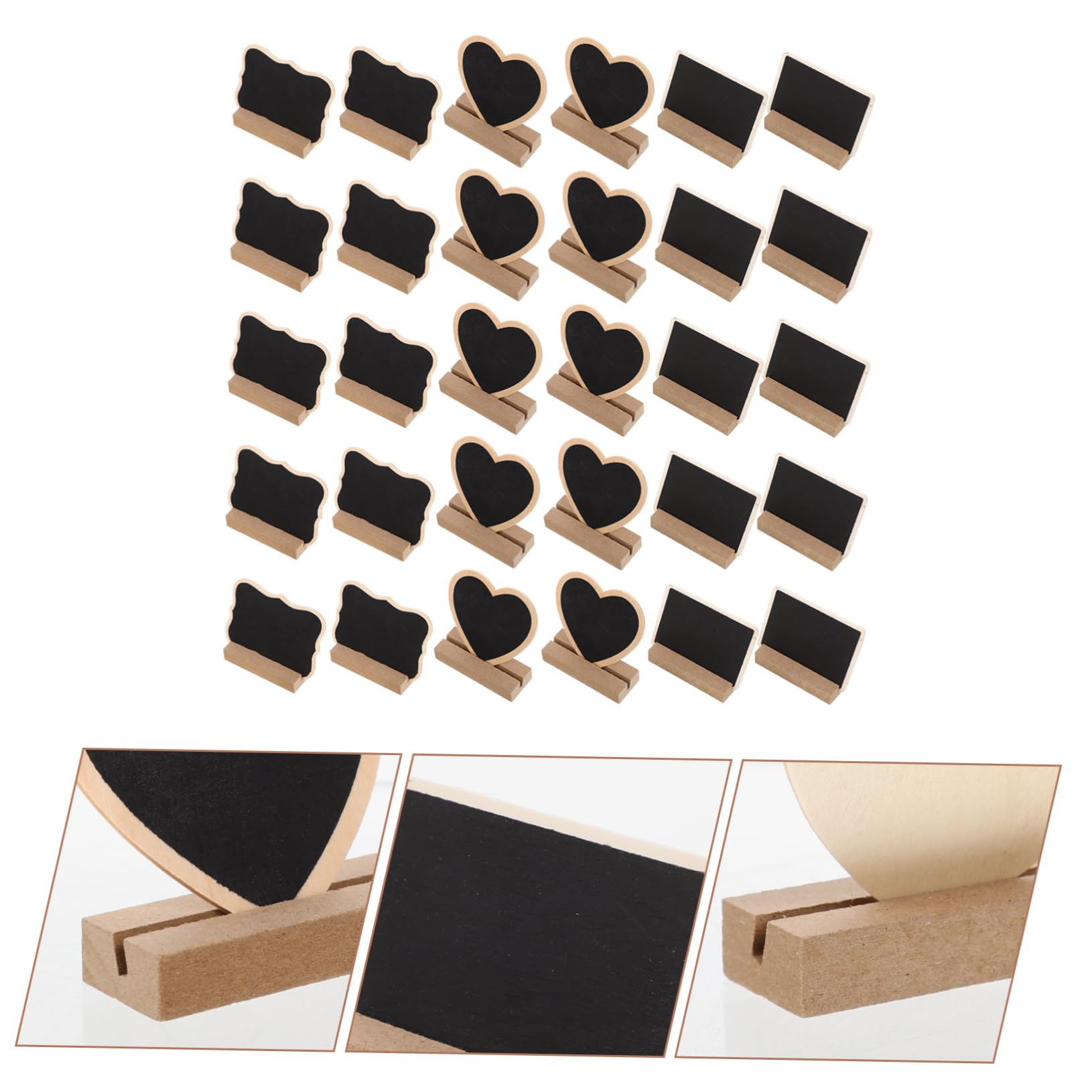Ciieeo 30sets Lavagna Bifacciale in Legno Pregiato Di Piccole Bacheche Per Appunti e Messaggi Bacheche Da Scrivania Per Disegnare Immagini e Fumetti Design Semplice e Pratico