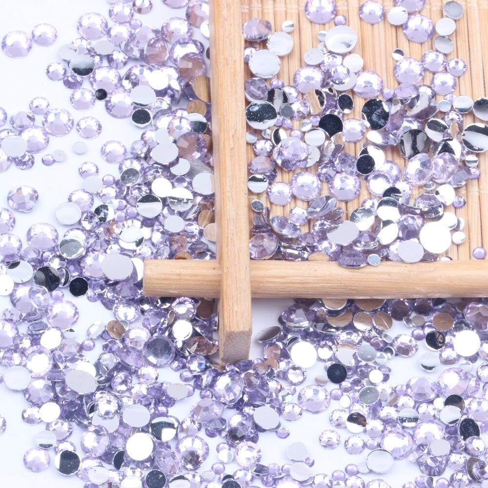 Resin Rhinestones 50000pcs 2mm Flatback Normal Colors Many Colors Choose Round Glue On Diamonds DIY Nails Art Decorations - (Color: 37 Hyacinth)