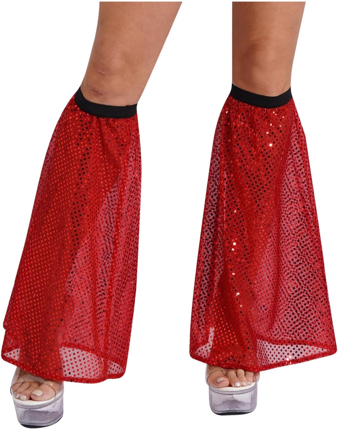 ranrann Sequin Leg Warmers 70S Disco Glitter Sparkly Leg Socks Rave Party Festival Elastic Boot Cover Costume
