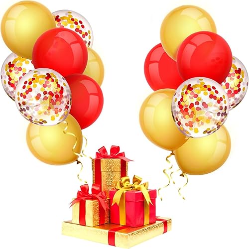 Miniatura 4 de TecUnite - 80 globos de látex de 12, diseño de confeti, globos metálicos, para fiestas de Navidad, Halloween, San Valentín, 4 de Julio, boda,