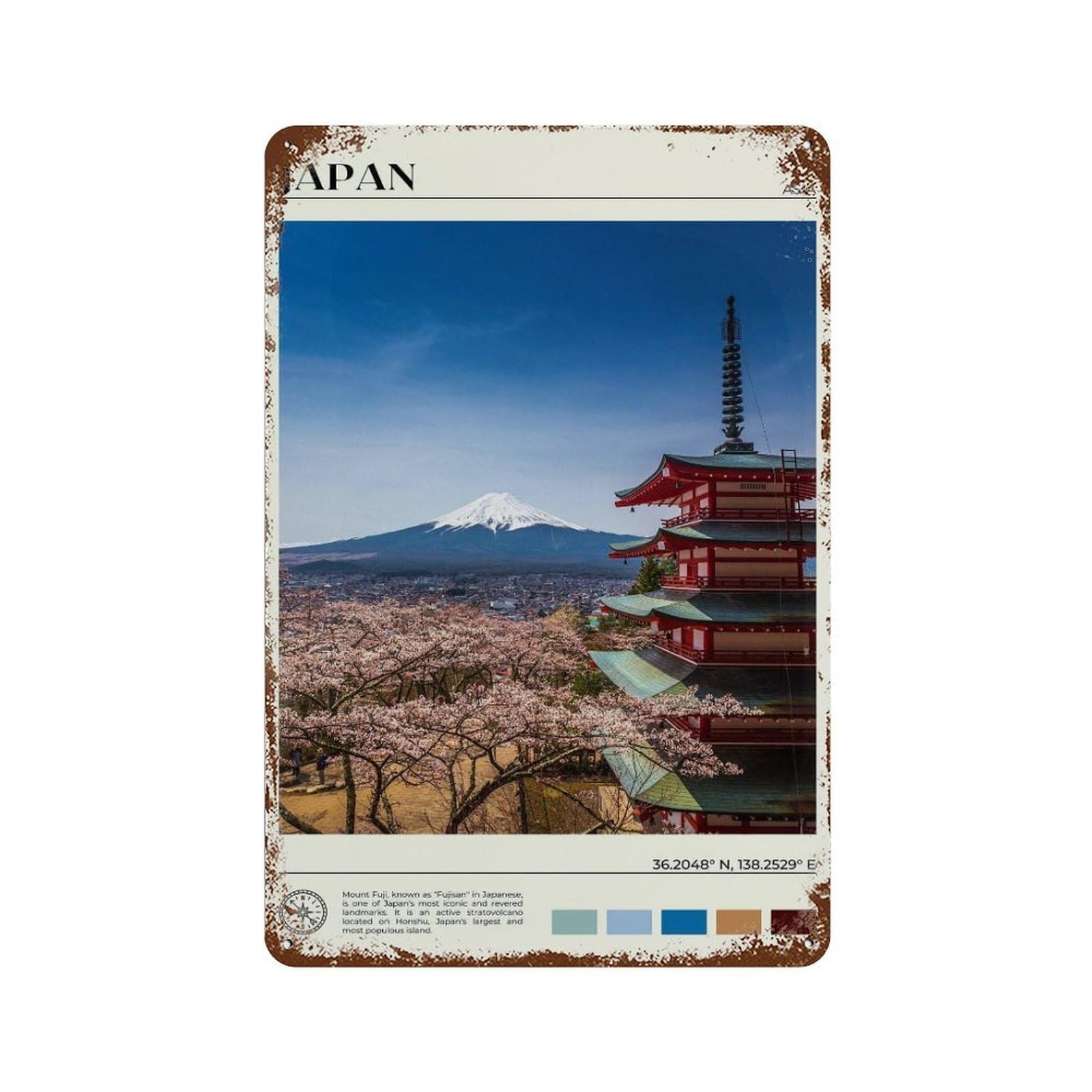 xiaoxiaoshen Real Photo Japan Decor Tokyo Asia Wall Decor Art Metal Tin Poster Modern Home Decor Art Home Bar Shop Decorations Vintage Sign 30x20cm