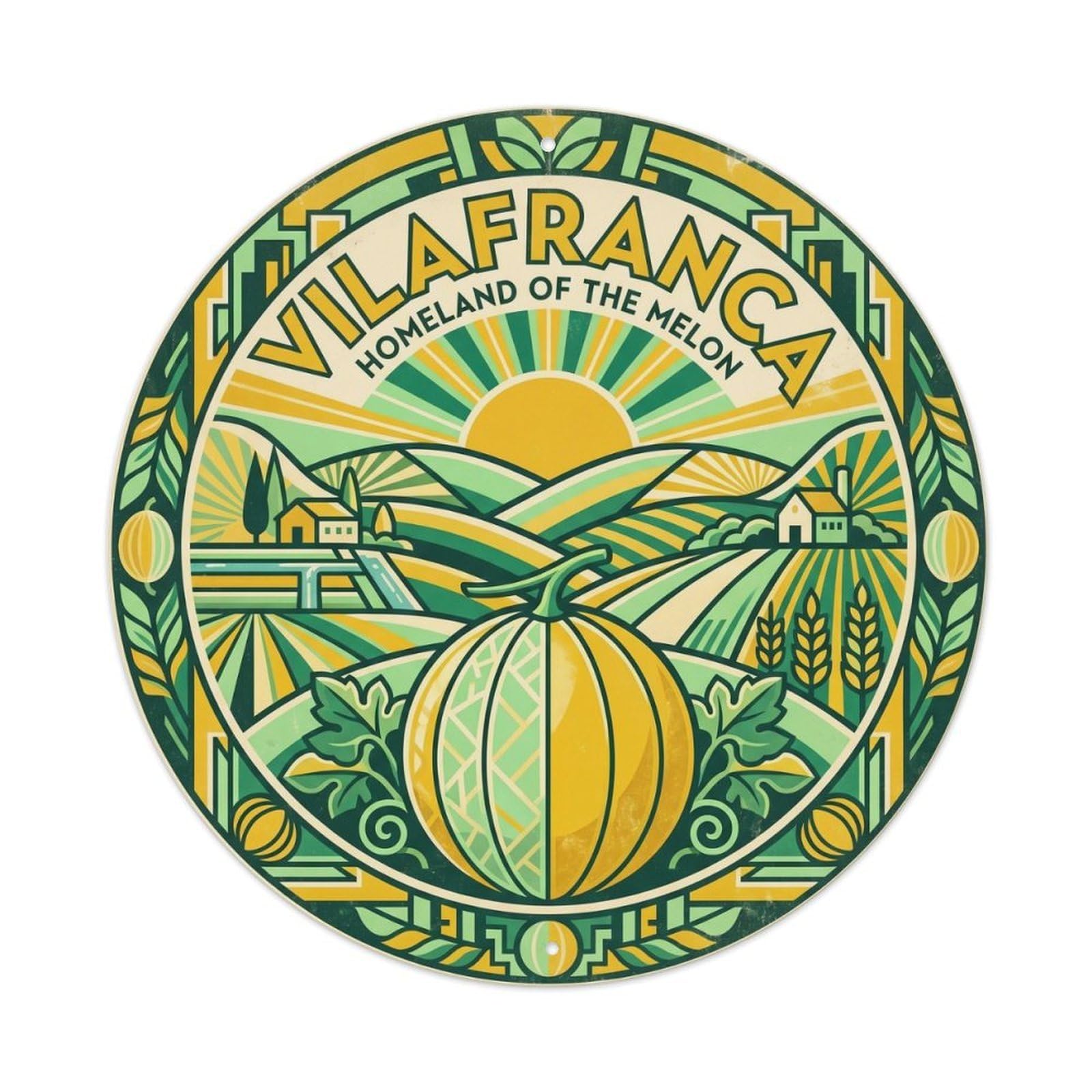 Olhnbad Style Vintage Vilafranca Mediterranean Heritage Mallorca Metal Tin Sign