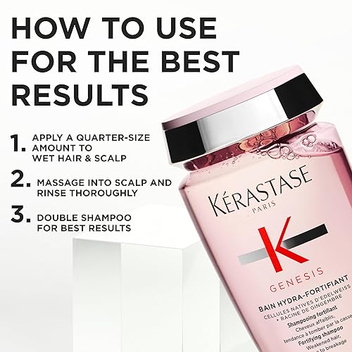 Miniatura 6 de Kerastase Genesis Thermique - Imprimación de secado por soplado, protector térmico para cabello débil o dañado, antiroturas, desenreda e hidrata sin