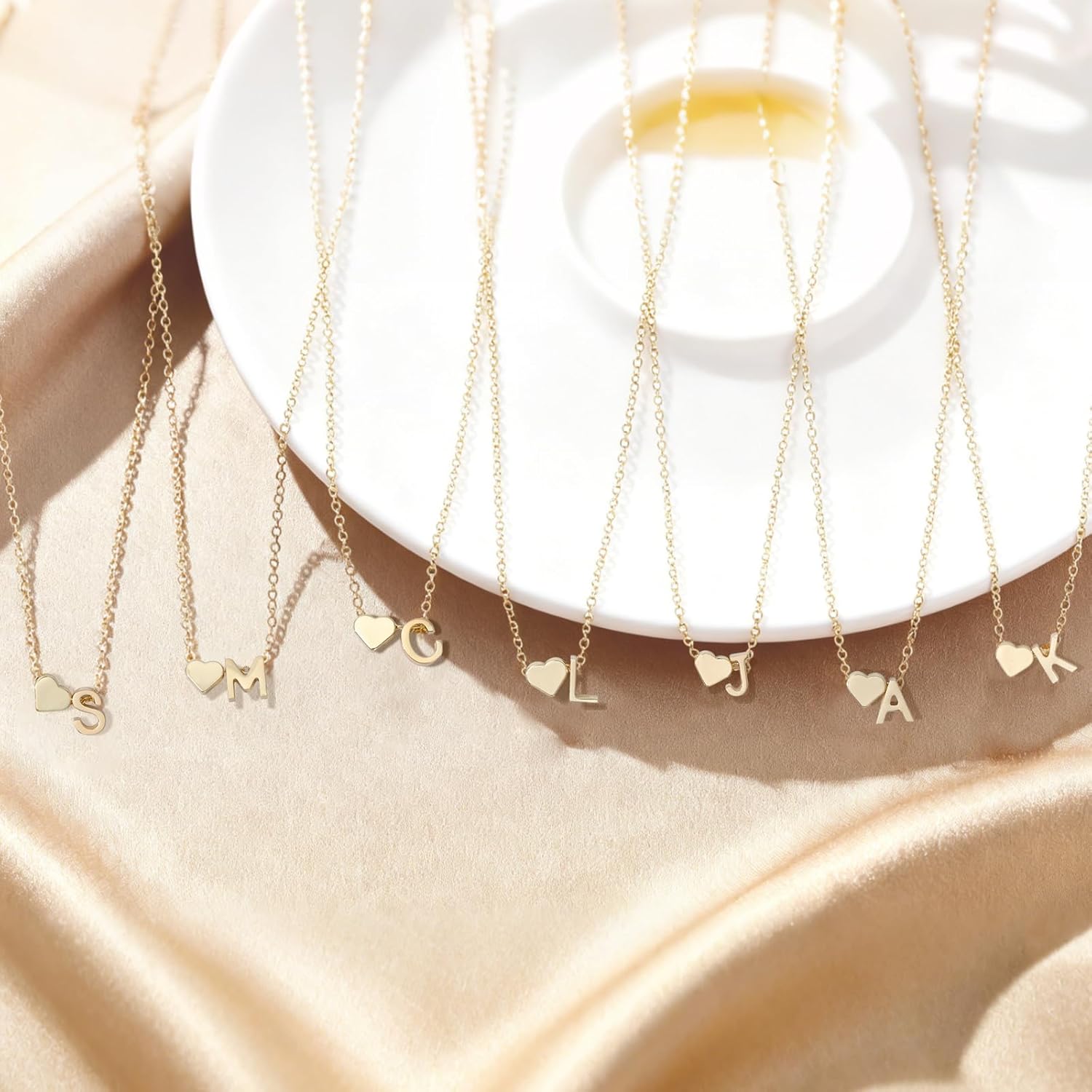 Oweisong Gold Initial Necklaces for Women Gold Plated Heart Letters Pendant Necklace Dainty Trendy Jewelry Personalized Gifts - Image 4