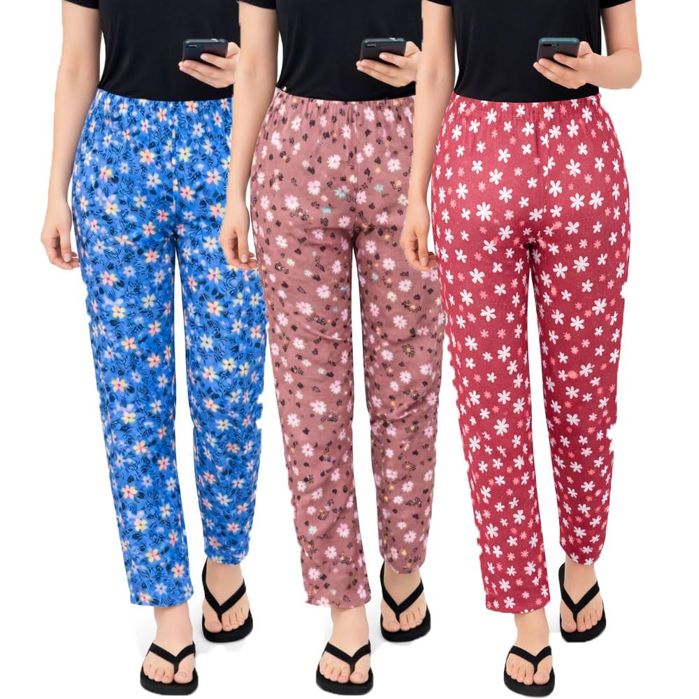 brand flex Women Pyjamas Pyjamas & Lounge Pants for Girls (Prints May Vary) Pack of 3-picture-12
