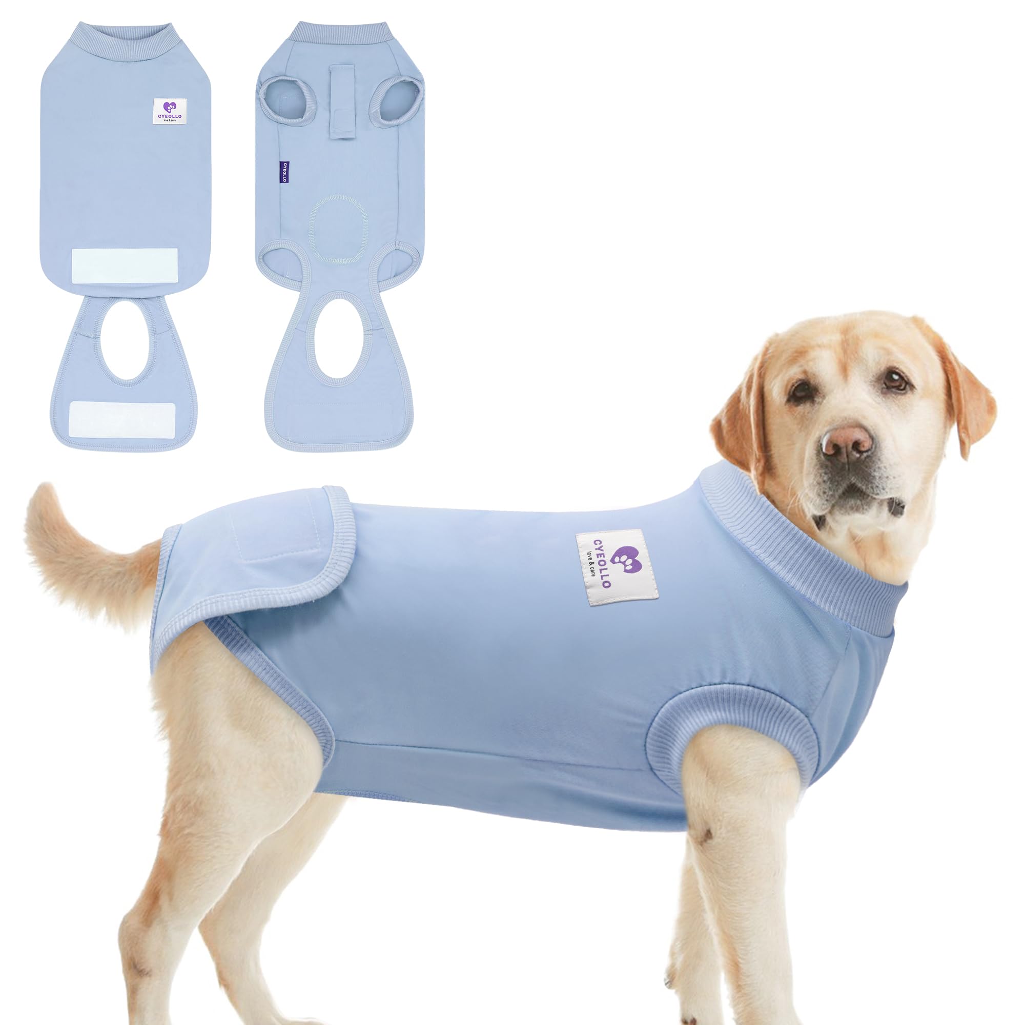 cyeollo Dog Surgery Recovery Suit Soft Breathable Female Male Pet Bodysuit for Spay, Neuter, Surgical Recovery Shirt for Small Medium Large Dogs, Blue, XL