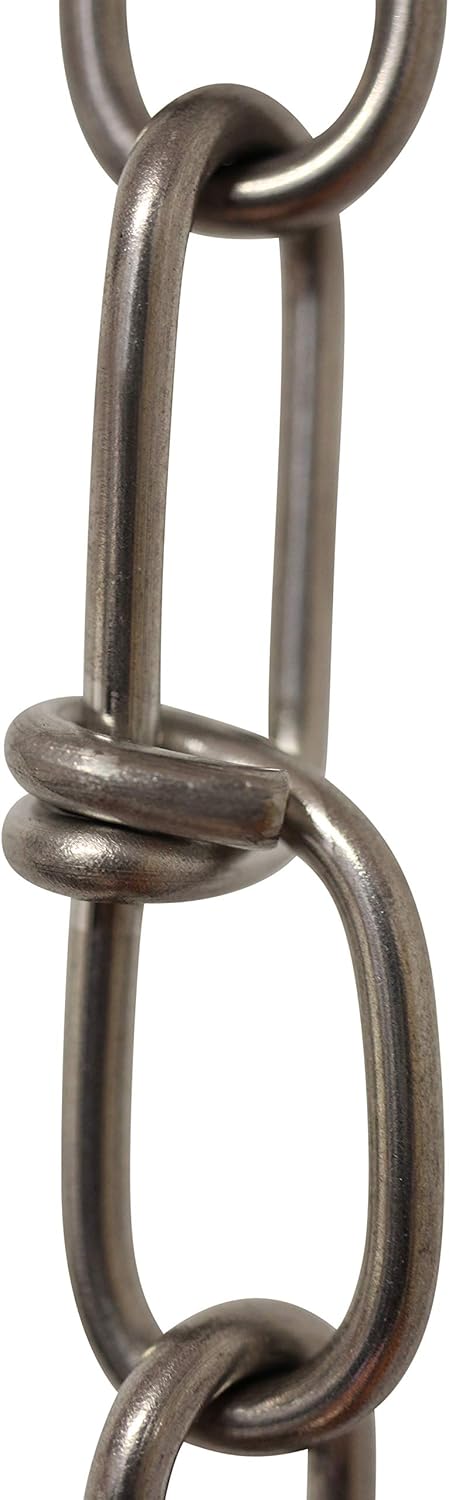RCH Hardware CH-SS52-01-BLK-10 | 10 Gauge Decorative Solid Stainless Steel Double Loop Outdoor Fixture Chain | 10 Foot Increments |Black Finish