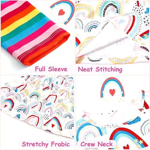 Miniatura 4 de VASCHY Vestido para niñas, suave, elástico, casual, con volantes, para uso diario, para niñas pequeñas, grandes, ropa de 2 a 10 años