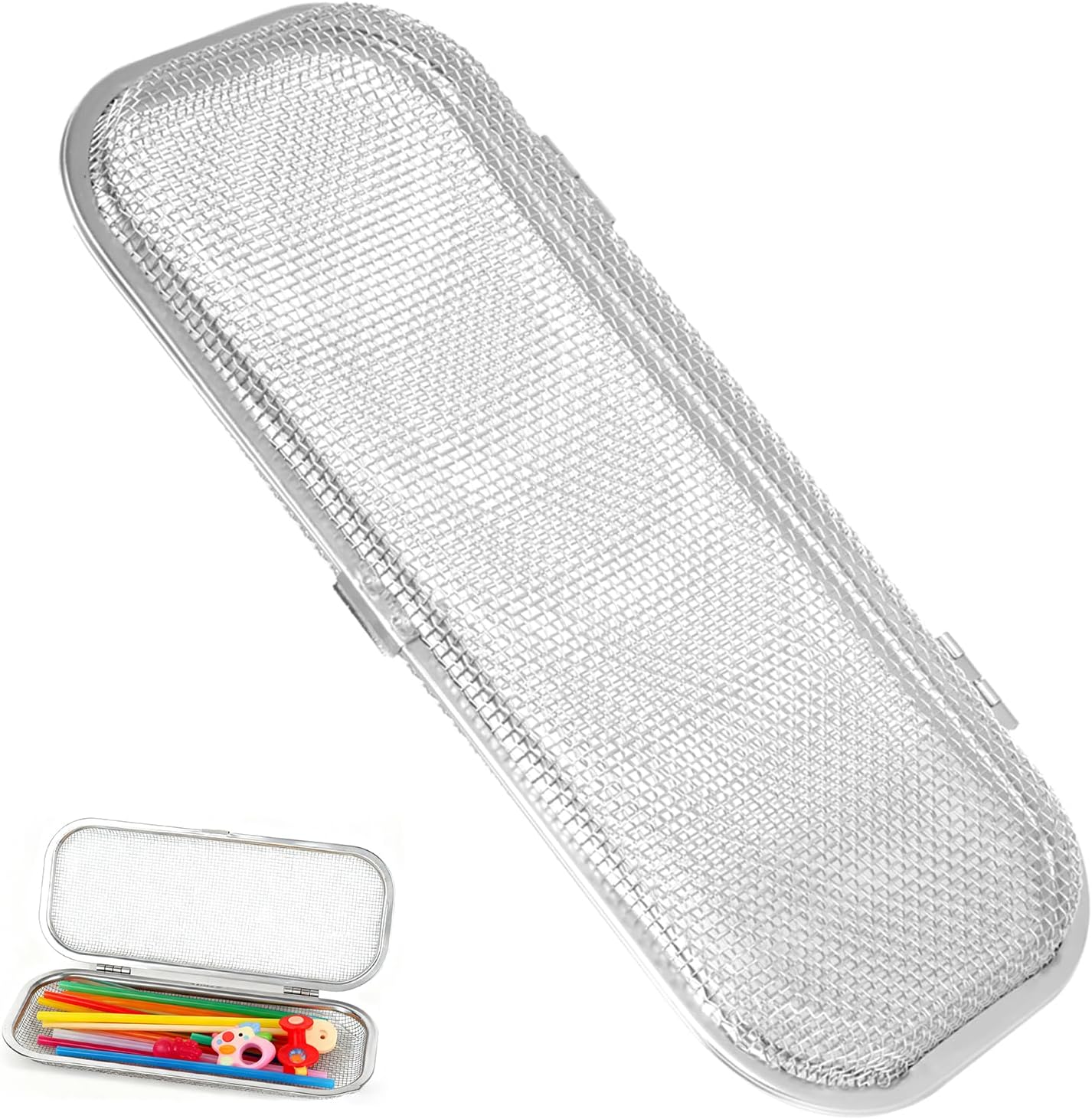 Dishwasher Basket, Stainless Steel Dishwasher Silverware Basket for Small Items, Replacement Mesh Drain Holder for Bottle Parts, Chopsticks, Forks, and Cleaning Accessories (Medium)
