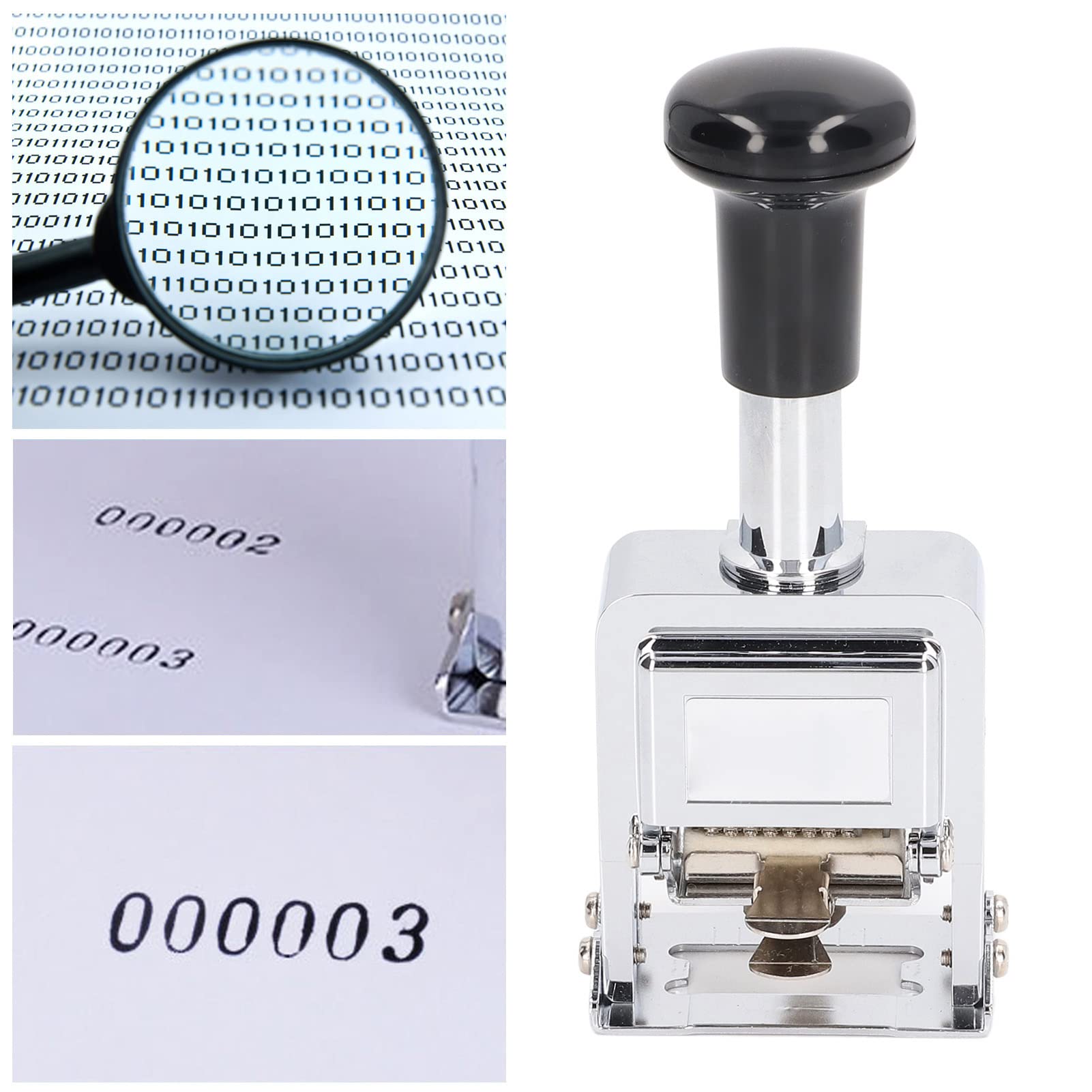 Timbro Numerico Timbro Numeratore Automatico Autoinchiostrante a 8 Cifre per Operazioni Bancarie e contabili. Design Durevole in Lega di Zinco