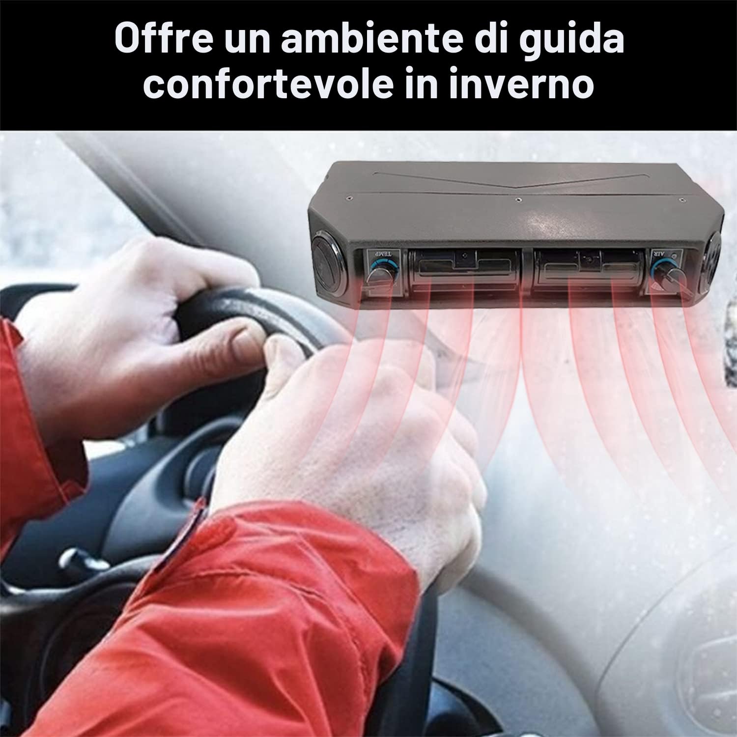 Gouku - Condizionatore d'aria universale 12 V per riscaldamento e raffreddamento sotto il cruscotto, kit A/C per furgoni, auto, camper, camion, risparmio energetico