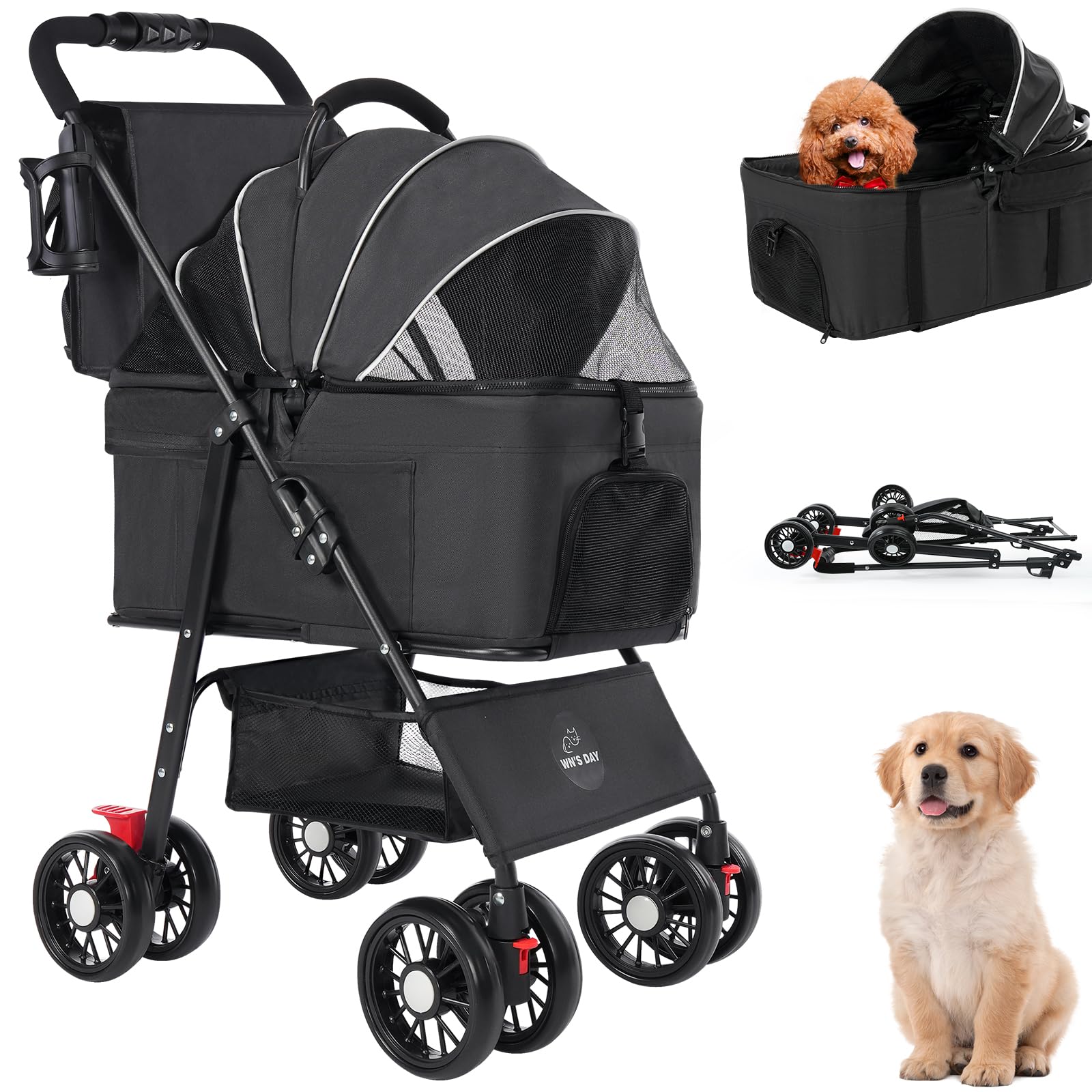 nmbkk様　runpet ＰＤ５０ Amazon.com: 3 in 1 Pet Dog Stroller for Small Medium Dogs 10-50