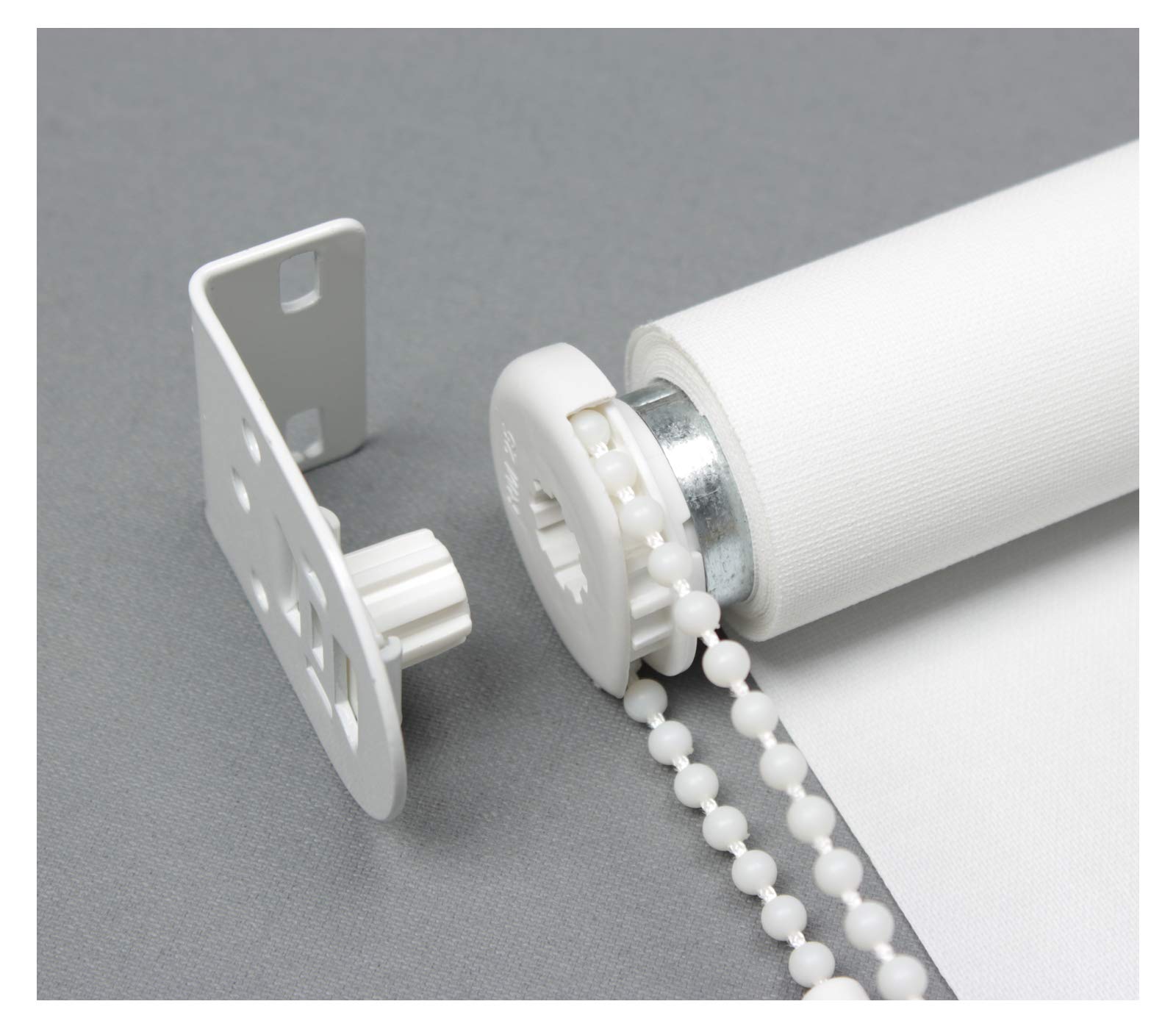 Verdunklungsrollo Medium - Rollos nach Maß - 25 mm Rollowelle - Stoffbreite bis 220 cm, Höhe bis 240 cm - Hier: bis 120 cm x 240 cm (BxH) - Weiss (7943) - mit & ohne Bohren