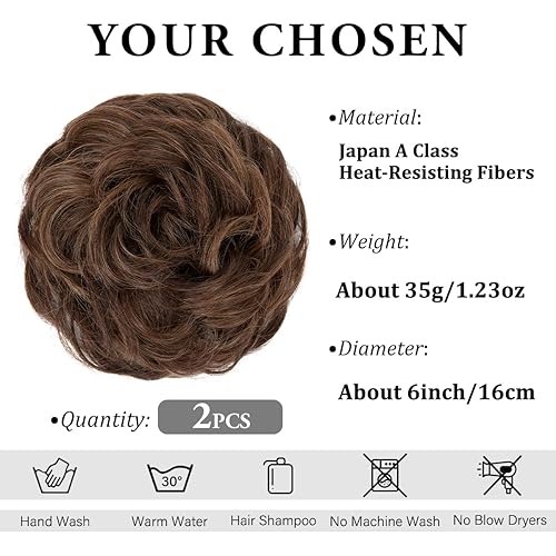 Miniatura 8 de SARLA Extensiones de cabello sintético ondulado y rizado para mujeres y niñas, color negro con rubio, 2 unidades