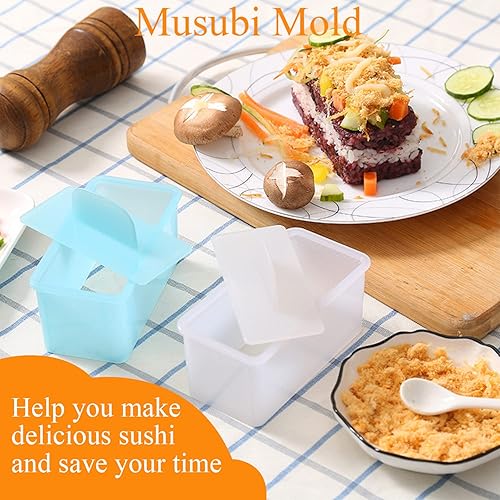 Miniatura 5 de Spam Musubi Mold and Slicer Kit - Onigiri Maker, Egg Cutter for Boiled Eggs, Cheese, Strawberry, Apple, Luncheon Meat, Hot Dog Slicer - White