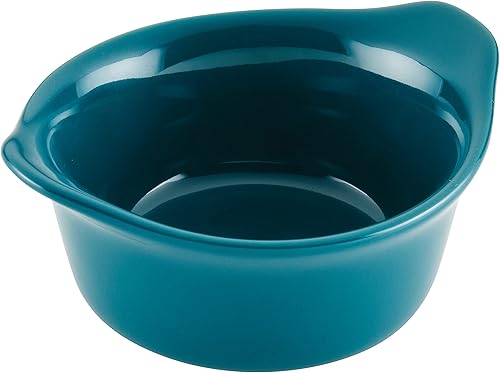 Miniatura 8 de Rachael Ray Solid Glaze Ceramics - Juego de ramequines redondostaza de inmersión, 4 piezas, color verde azulado
