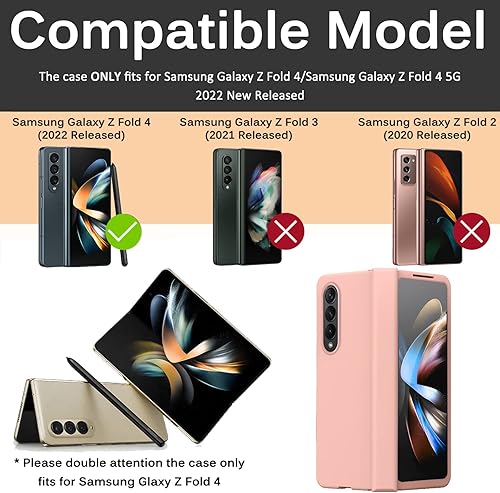 Miniatura 2 de Miimall Funda compatible con Samsung Galaxy Z Fold 4 con protector de vidrio duro todo incluido, antihuellas, a prueba de golpes, con bisagra, para