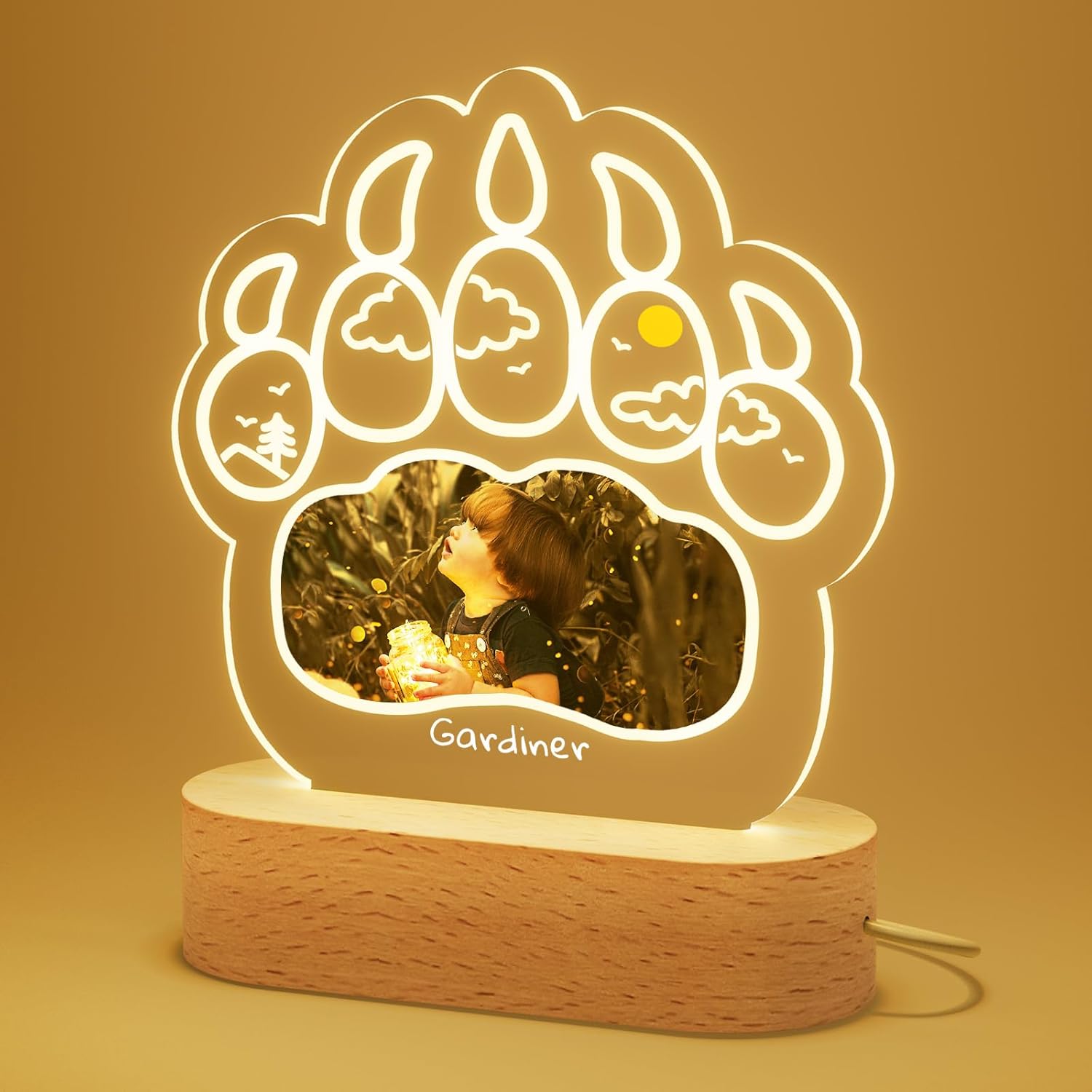 ALBK Personalized Night Light for Kids Custom Name Night