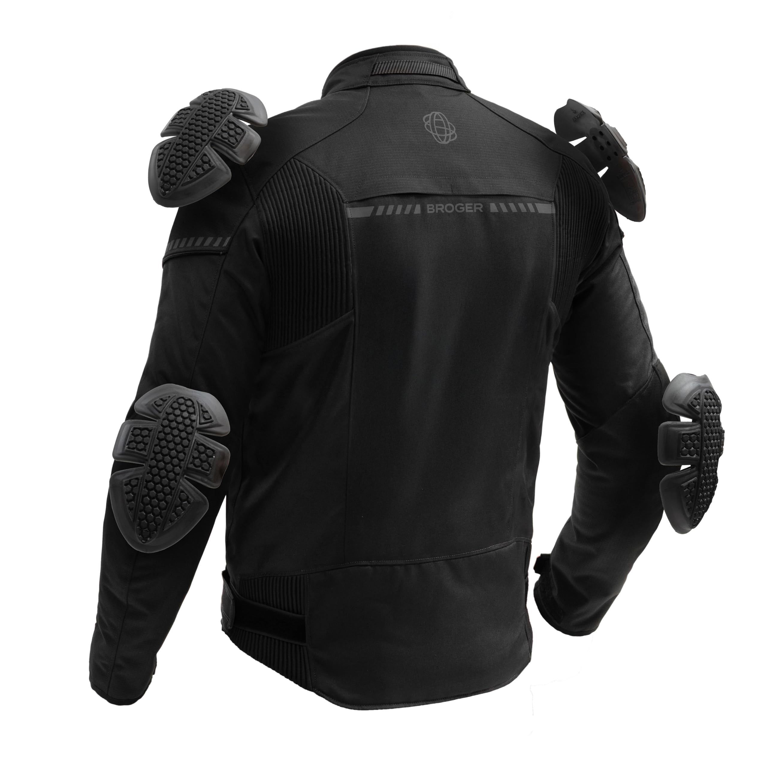 BROGER Grid Motorradjacke Herren | Textil | Ellbogen und Schulterprotektoren | Tasche für Rückenprotektor | Wasserdichte Membran | Abnehmbar Thermofutter | Schutzstufe AA | Größen bis 7XL