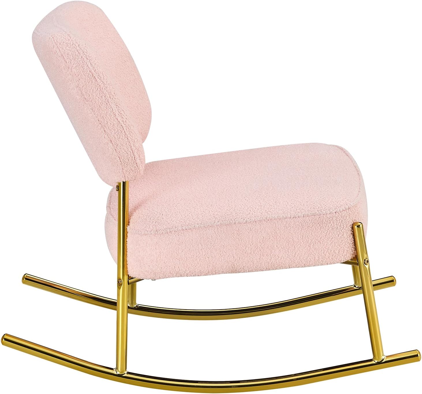 Armless Rocking, Comfy Fabric Upholstered Lounge Chair with Backrest and Metal Base, for Living Room Bedroom Balcony Offices 1 1 27.44 Pink Velvet Rectangular