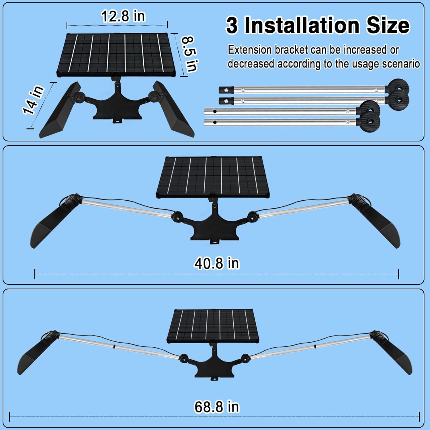 Solar Sign Lights Outdoor Waterproof,420 LEDs Super Bright Solar Powered 12000 mAh Commercial Sign Light for Real Estate Signs, Business, Advertisement (Black)