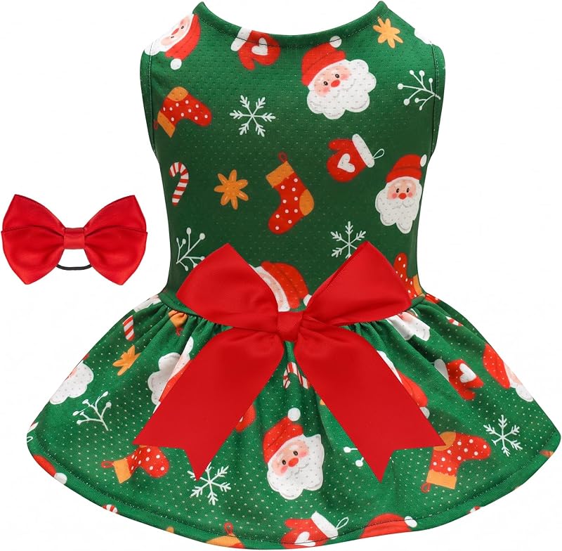 Vestido para Cachorros e Cães Pequenos em Malha com Laço CuteBone BF53L — Tamanho Grande