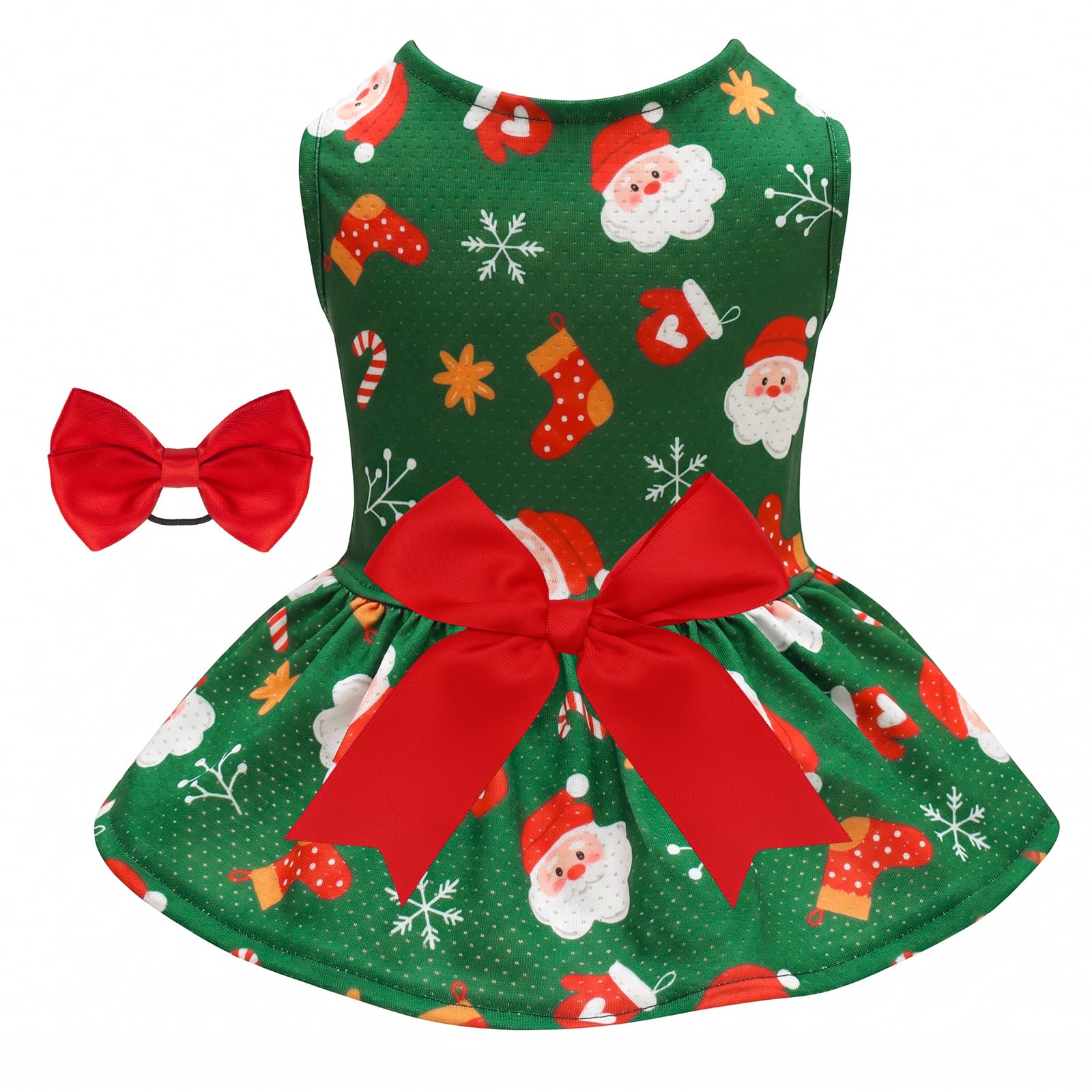 CuteBone Dog Mesh Dress Christmas Puppy Sundress Pet Outfit Summer Fashion for Small Dogs Girl Cat Clothes BF53XXS