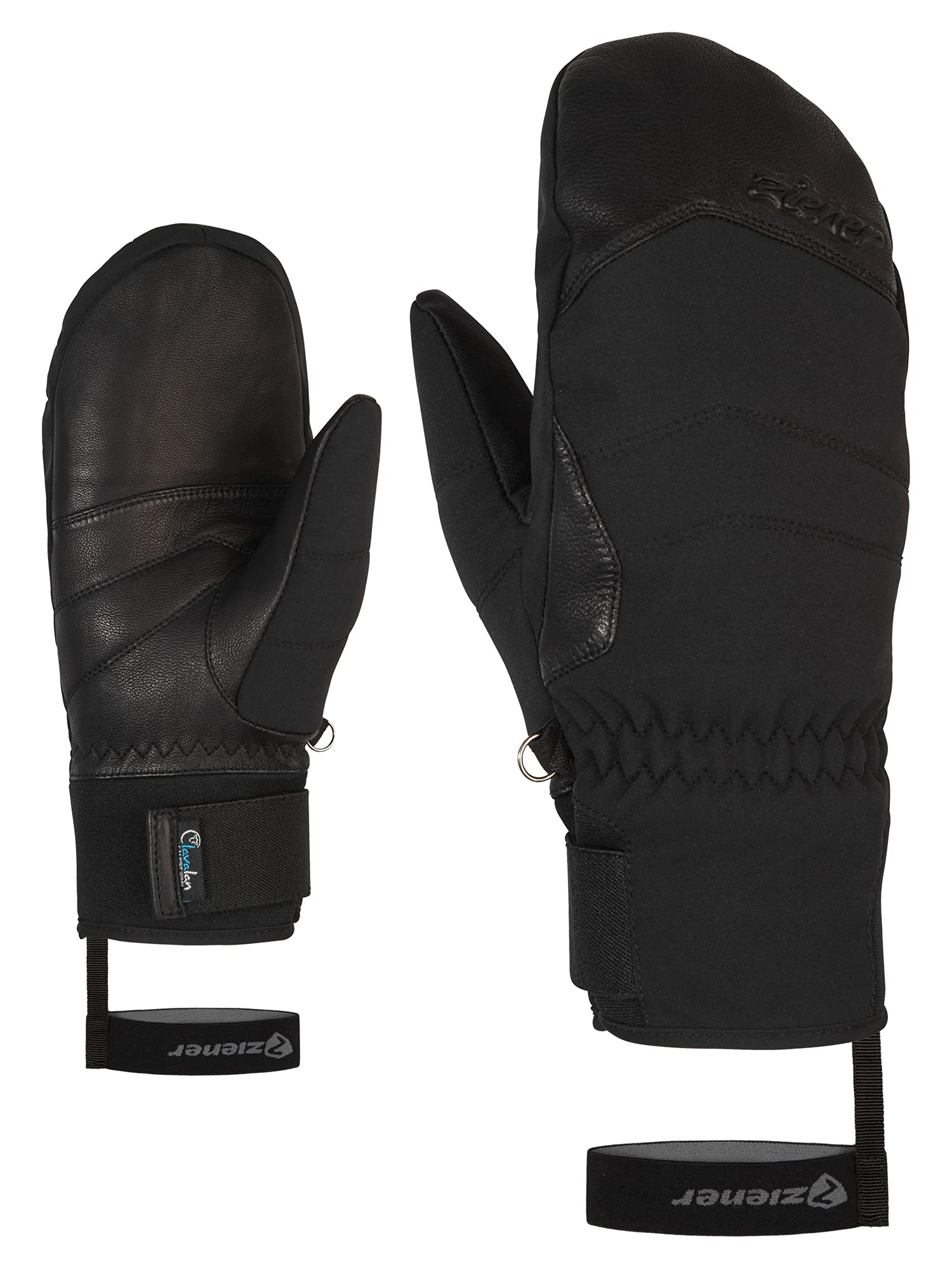 Ziener Women's Kalea Ski Mittens Winter Sports | Waterproof Extra Warm Wool Black 6.5