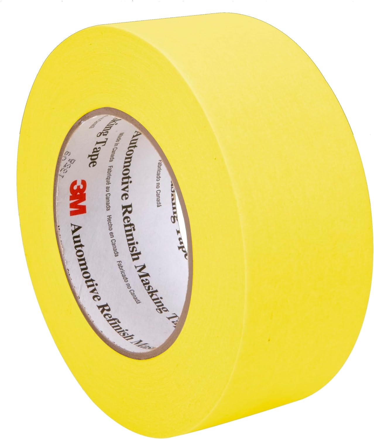 3M Automotive Refinish Masking Tape 388N, 06656, 48 mm x 55 m, Yellow, Crepe Backing, Moisture Resistant, Multi-Purpose, 1 Roll