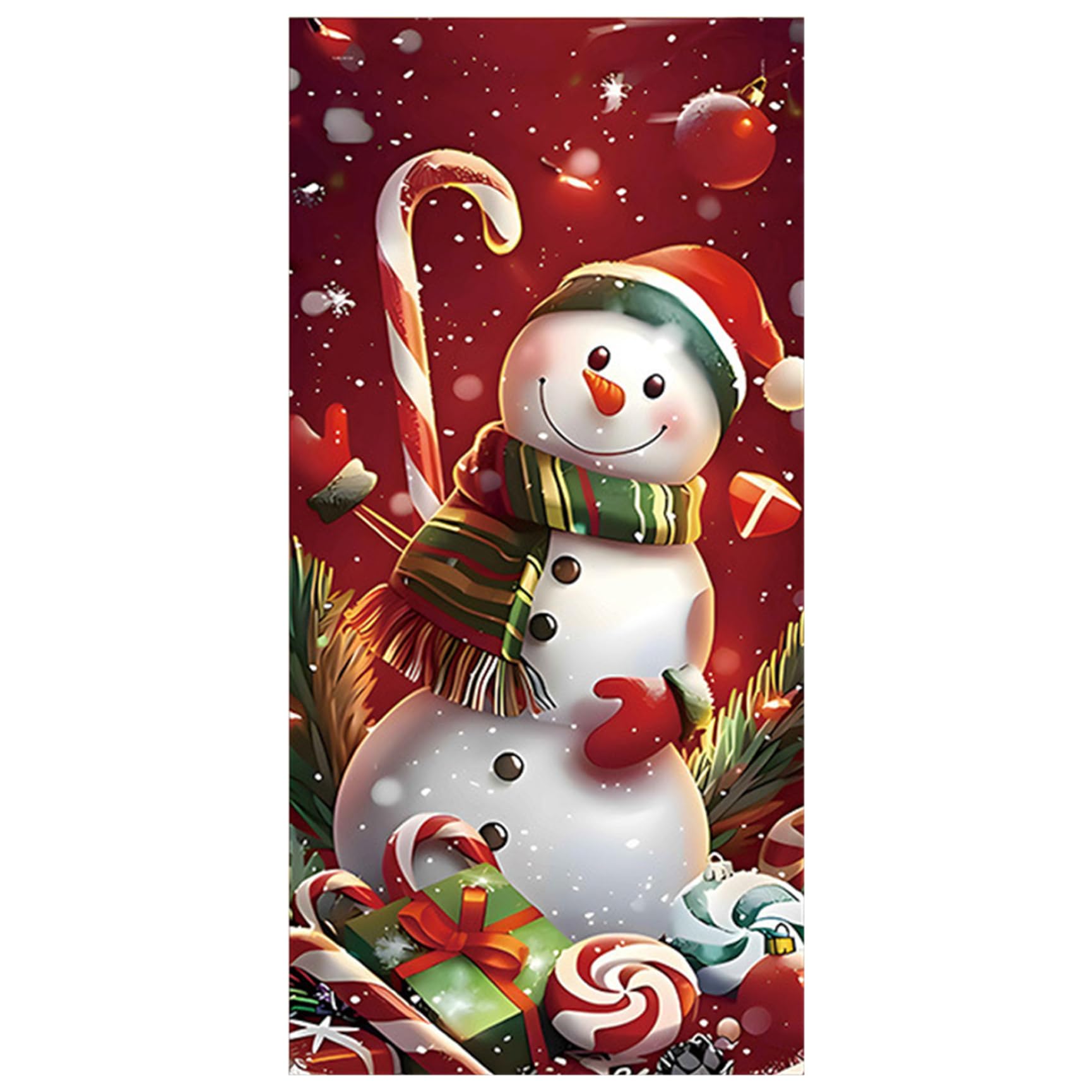 CAKEEYUM Christmas Door Cover 35x79 Reusable Door Cover Snowman Christmas Decorations for Winter Indoor Outside Banner Farmhouse Party Decor, Decorations Outdoor, Home Decor
