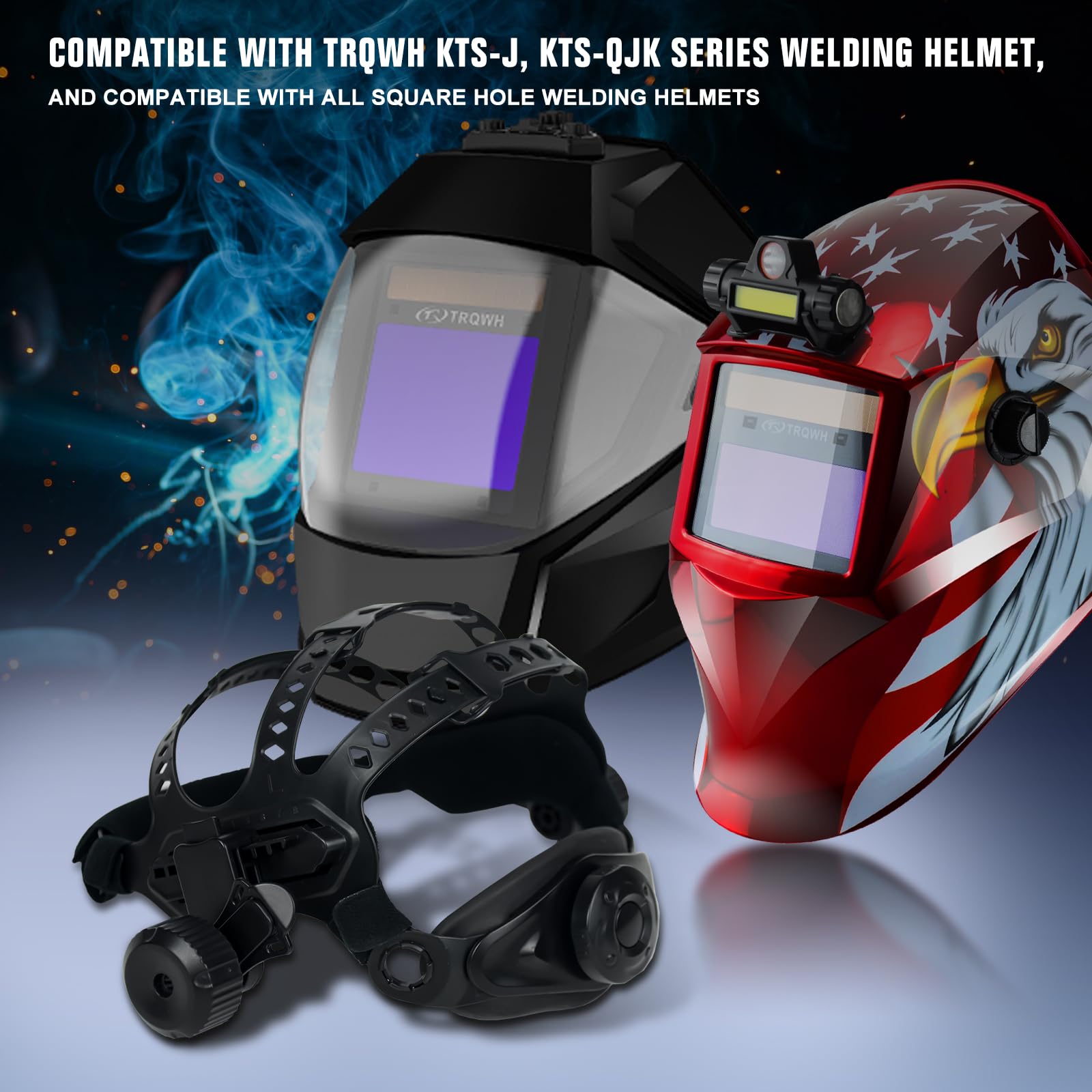 TRQWH Casco de repuesto para casco de soldadura, campana de soldadura de agujero cuadrado, casco de soldadura cómodo y flexible, accesorios de casco de soldadura
