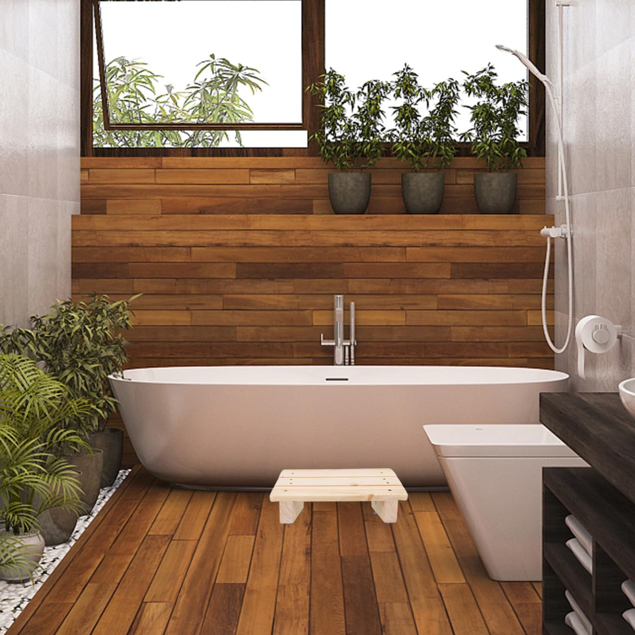 iplusmile Poggiapiedi Da Ufficio in Legno Massello 30x20x11 Cm Inclinato Supporto Poggiapiedi Ergonomico Portatile Per Casa e Studio