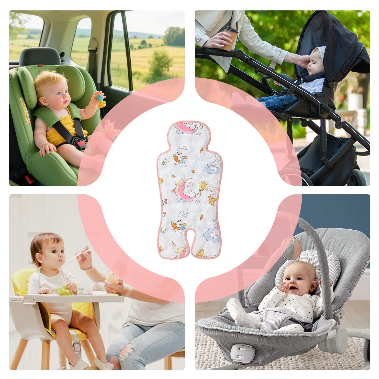 Kühlpad für Autositz 68x33x1,5cm Kühlkissen | Universal Atmungsaktive Große Kühlmatte Für Kinder Für Reisen, Outdoor, Spaziergänge, , Sommer, Babywannenausflüge, Zuhause,