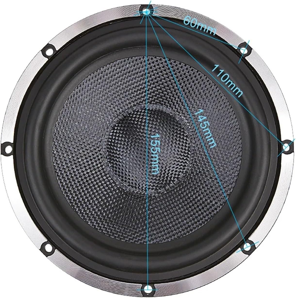 1pc 6.5 Inch Car Horn Audio Midrange Bass Speakers 4 8 Ohm 80 W Woofer Home Theater Aluminum Basin Frame Loudspeaker(8 Ohm Speaker)